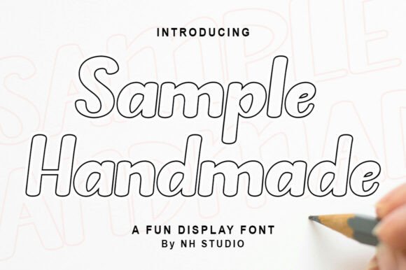 Sample Handmade Outline: A Sweet & Cursive Font for Elegant Design
