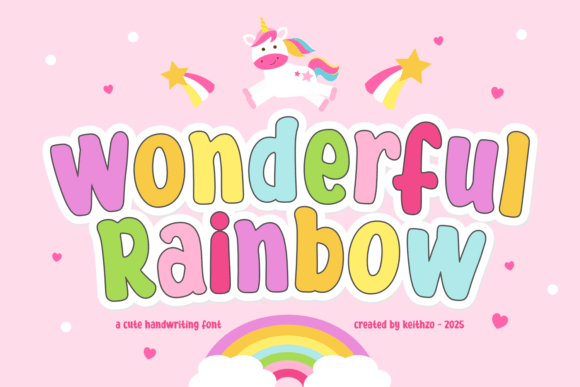 Wonderful Rainbow: A Handwritten Font for Joyful Design